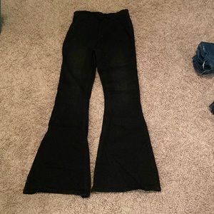 Elastic Waist, Black, Flair Jeans